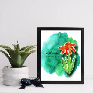 Affiche Aquarelle Florale Inspiration Cutout Collage