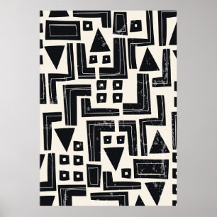 Affiche Aquarelle formes abstraites