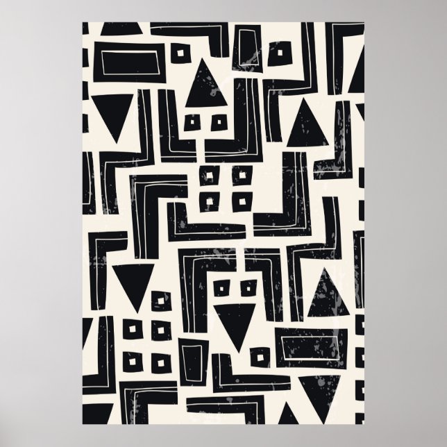 Affiche Aquarelle formes abstraites (Devant)