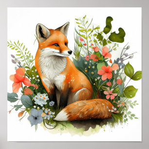 Affiche Aquarelle FOX