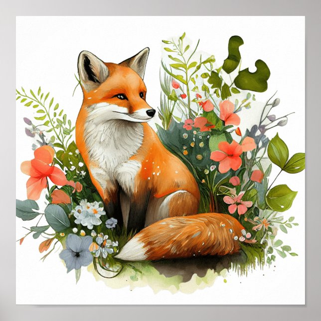 Affiche Aquarelle FOX (Devant)