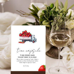 Affiche Aquarelle fraise baby shower temps Capsule