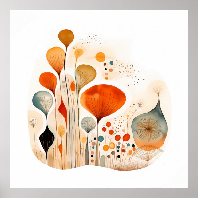 Affiche Aquarelle fusion moderne abstraite (Devant)