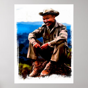Affiche Aquarelle générale Vang Pao