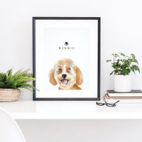 Aquarelle Goldendoodle Illustration Nom du chien
