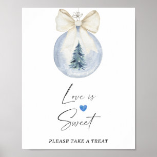 Affiche Aquarelle hiver amour est doux prendre plaisir