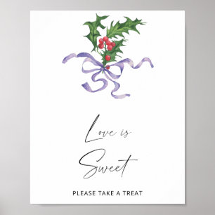 Affiche Aquarelle hiver - L'amour est doux, prenez une fri