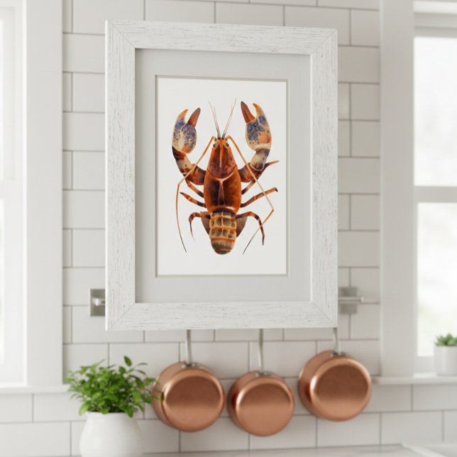 Affiche Aquarelle Homard Crustaceancore (Créateur téléchargé)