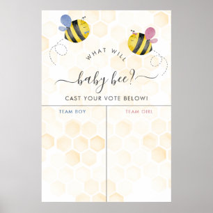 Affiche Aquarelle Honey Bee Girl or Boy Gender Reveal