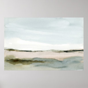 Affiche Aquarelle horizontale neutre Abstraite du paysage
