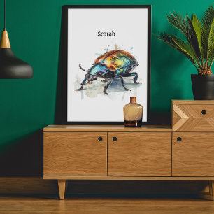 Affiche Aquarelle Iridescente Beetle, personnalisé