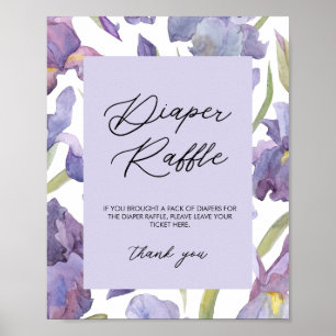 Affiche Aquarelle Iris Floral Ressort Raffin