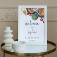 Aquarelle Italienne Baby shower alimentaire Affich