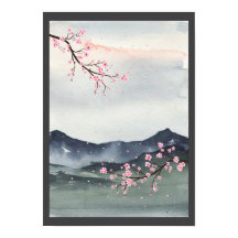 Aquarelle Japon paysage