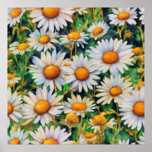 Affiche Aquarelle Jardin Fleurs Faisy
