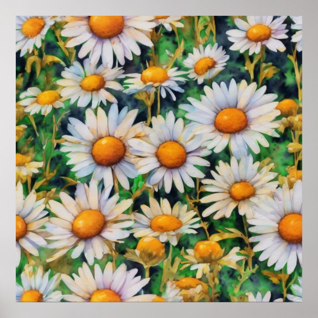 Affiche Aquarelle Jardin Fleurs Faisy (Devant)