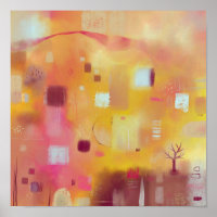 Aquarelle jaune abstrait moderne