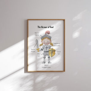 Affiche Aquarelle jaune cheveux fille l'armure de Dieu imp