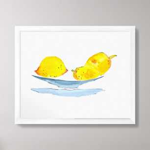 Affiche Aquarelle jaune citron