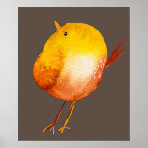 Affiche Aquarelle jaune mignon
