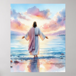 Affiche Aquarelle Jesus Art