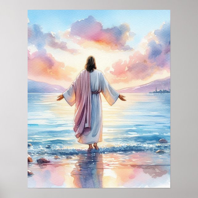 Affiche Aquarelle Jesus Art (Devant)
