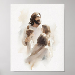Affiche Aquarelle Jésus - Décor Maison Chrétienne