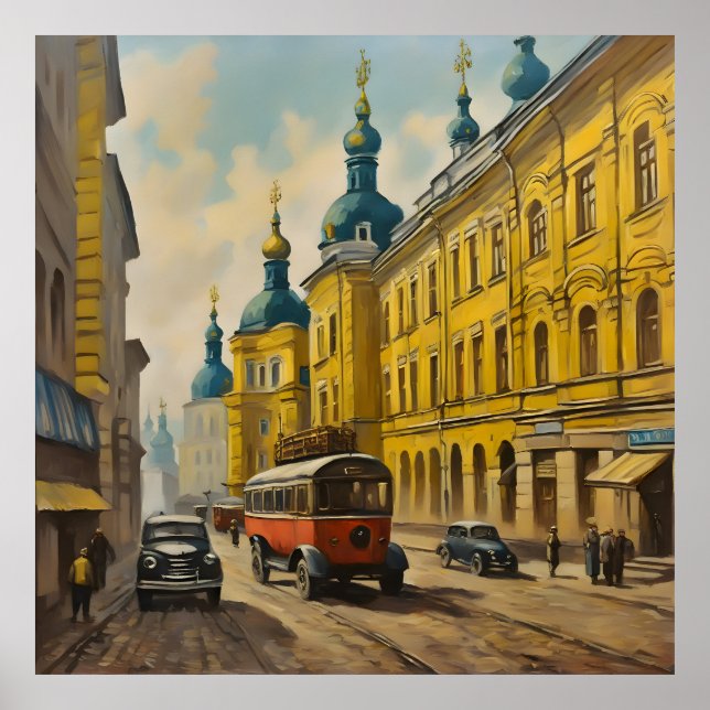 Affiche Aquarelle Kiev Ukraine (Devant)