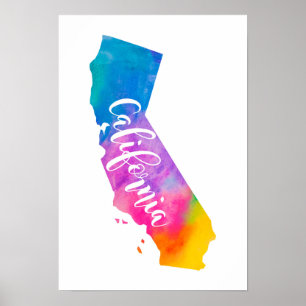 Affiche Aquarelle la Californie