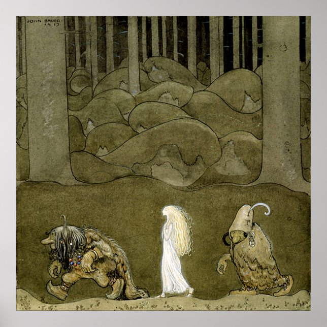 Affiche Aquarelle « La Princesse et les Trolls » de John B (Devant)
