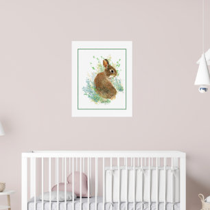 Affiche Aquarelle Lapin Mignon Animalier