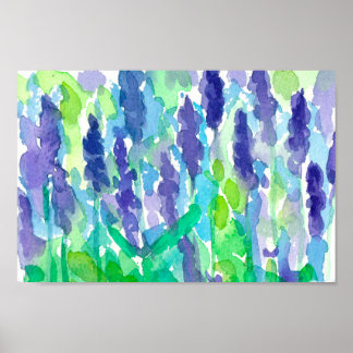 Affiche Aquarelle Lavande Peinture