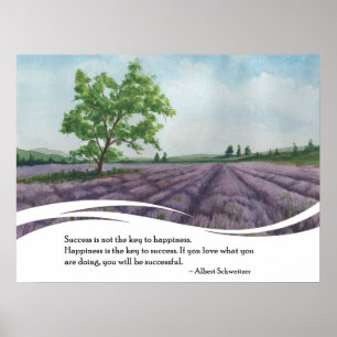 Affiche Aquarelle Lavender Field Devis Mur Art Imprimer