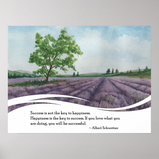 Affiche Aquarelle Lavender Field Devis Mur Art Imprimer (Devant)