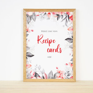 Affiche Aquarelle Les fleurs laissent votre carte de recet