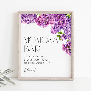 Affiche Aquarelle Lilac Fleurs Baby shower Mimosa Bar
