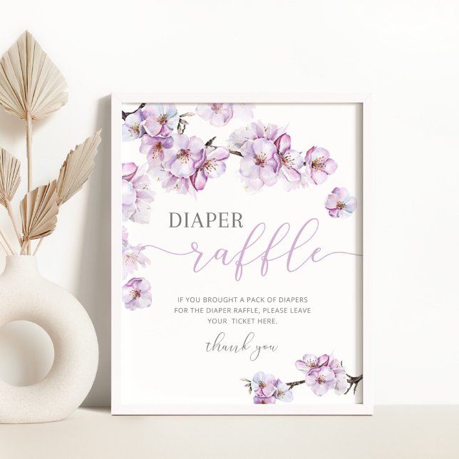 Affiche Aquarelle lilas cerisier fleur diaper signe de tom (Créateur téléchargé)