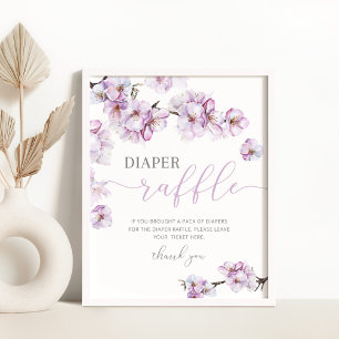 Affiche Aquarelle lilas cerisier fleur diaper signe de tom