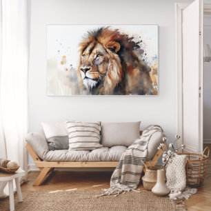 Affiche Aquarelle Lion