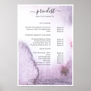 Affiche Aquarelle Liste des prix
