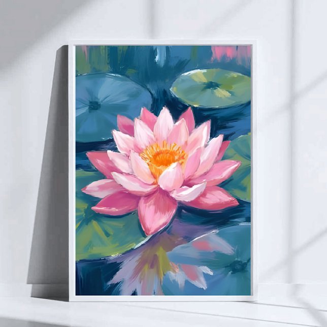 Affiche Aquarelle Lotus Lily Pad (Créateur téléchargé)