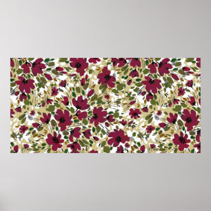 Affiche Aquarelle main dessinée sans couture motif avec be