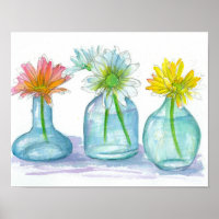 Aquarelle marguerite Peinture rose marguerites jau