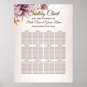 Affiche Aquarelle mariage Boho Rose Fleurs Élégantes