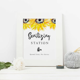 Affiche Aquarelle Mariage de tournesol