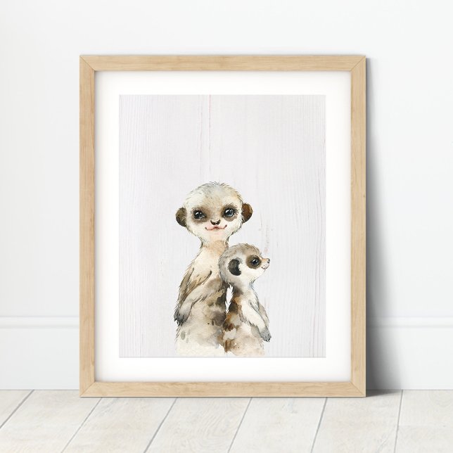 Affiche Aquarelle Meerkat Nursery Art Imprimer (Créateur téléchargé)