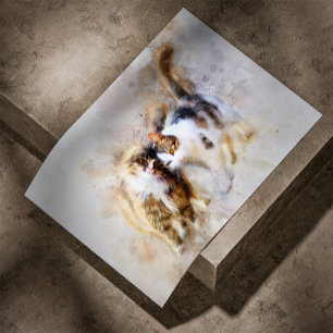 Affiche Aquarelle Meilleures Amies Pour Toujours pour chat