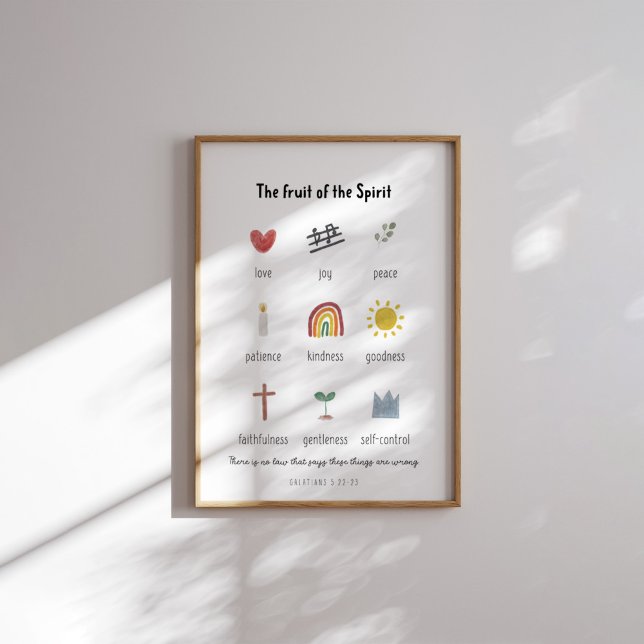 Affiche Aquarelle mignon fruit de l'affiche spirituelle (Créateur téléchargé)