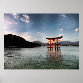 Affiche Aquarelle Miyajima