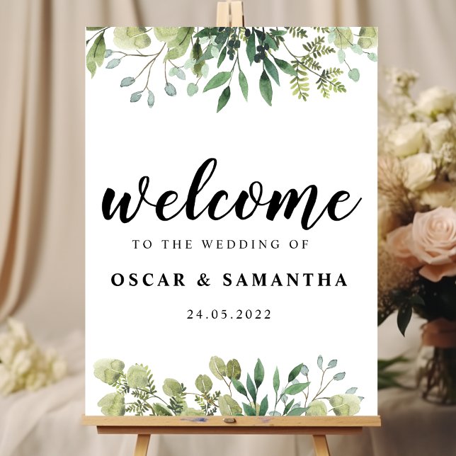 Affiche Aquarelle moderne Branche des Feuilles verts (Créateur téléchargé)